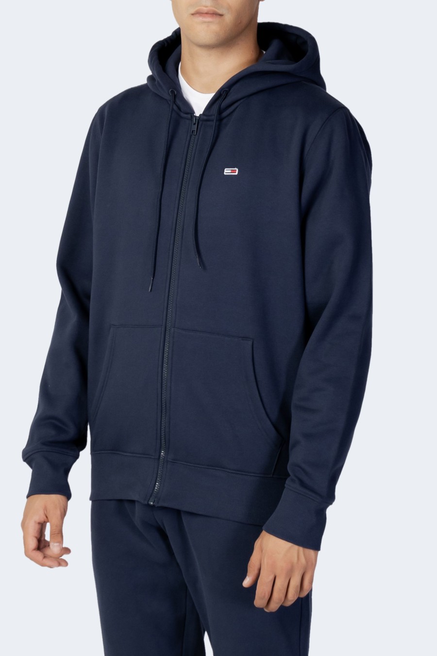 Uomo Tommy Hilfiger | Felpa Con Cappuccio Tommy Hilfiger Regular Fleece Zip Hoodie Blu