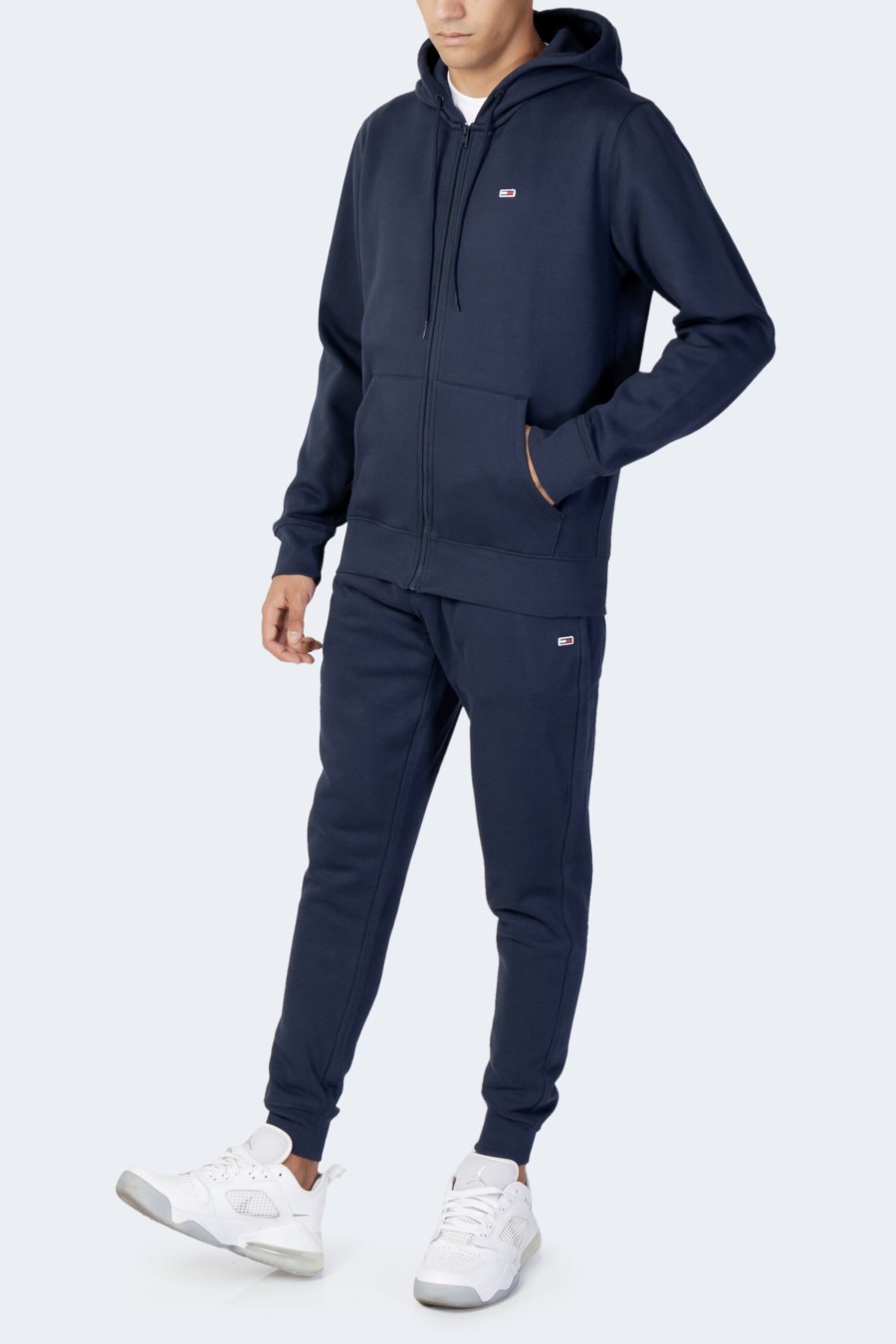 Uomo Tommy Hilfiger | Felpa Con Cappuccio Tommy Hilfiger Regular Fleece Zip Hoodie Blu