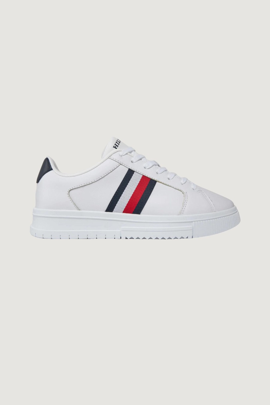 Uomo Tommy Hilfiger | Sneakers Tommy Hilfiger Supercup Lth Stripes Bianco