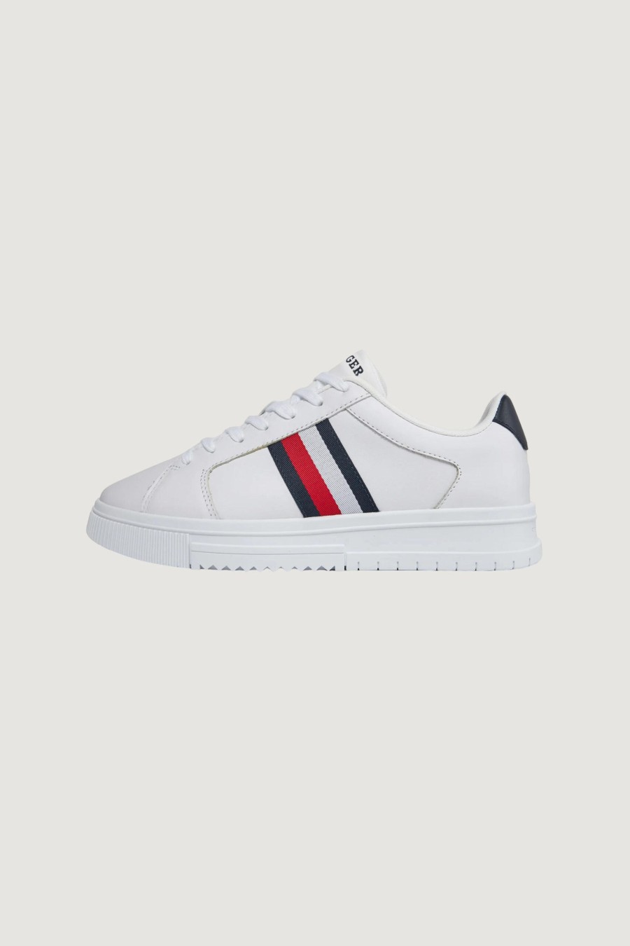 Uomo Tommy Hilfiger | Sneakers Tommy Hilfiger Supercup Lth Stripes Bianco