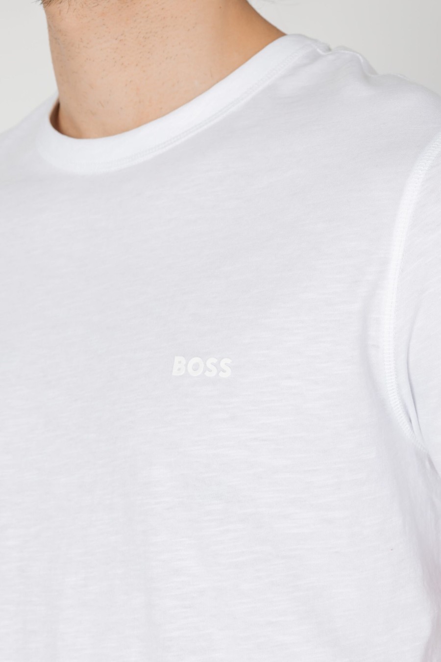 Uomo Boss | T-Shirt Boss Tegood 10240843 01 Bianco