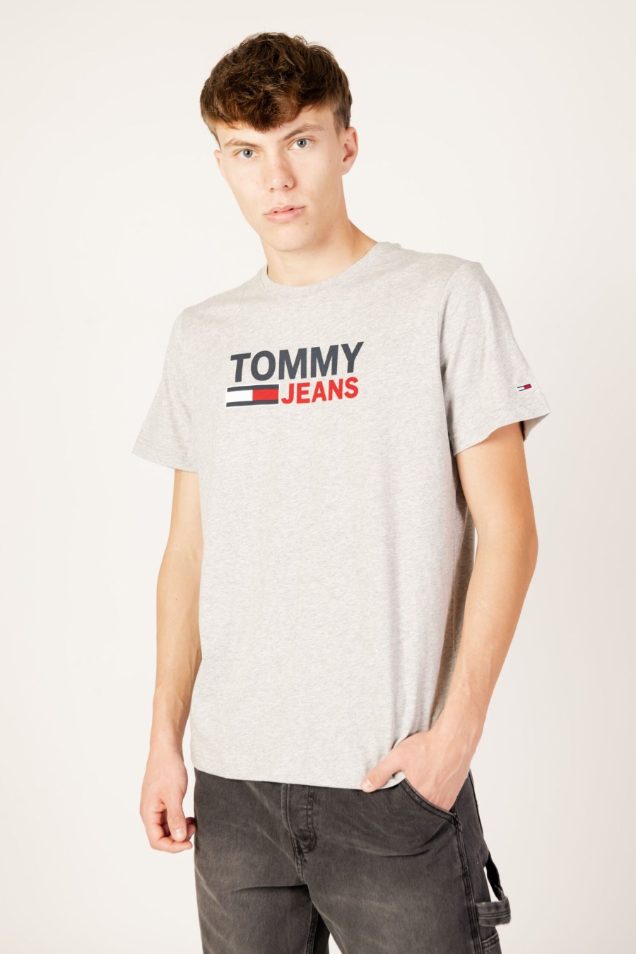 Uomo Tommy Hilfiger | T-Shirt Tommy Hilfiger Tjm Corp Logo Tee Grigio