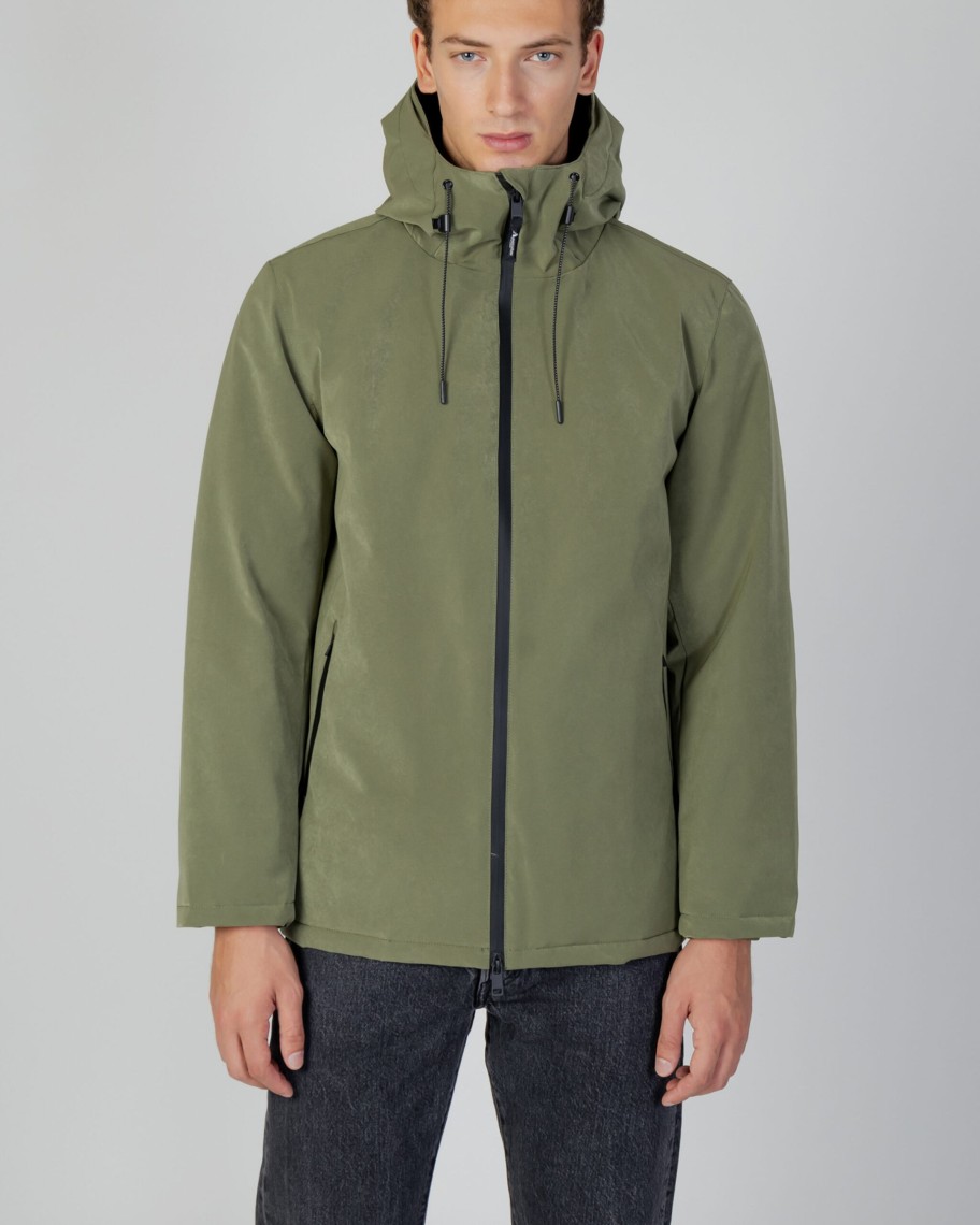 Uomo Aquascutum | Parka Aquascutum Active Hydro Mid Parka Verde Oliva