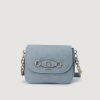 Donna Guess | Borsa Guess Izzy Peony Tri Cmprtmnt Flap Denim Chiaro