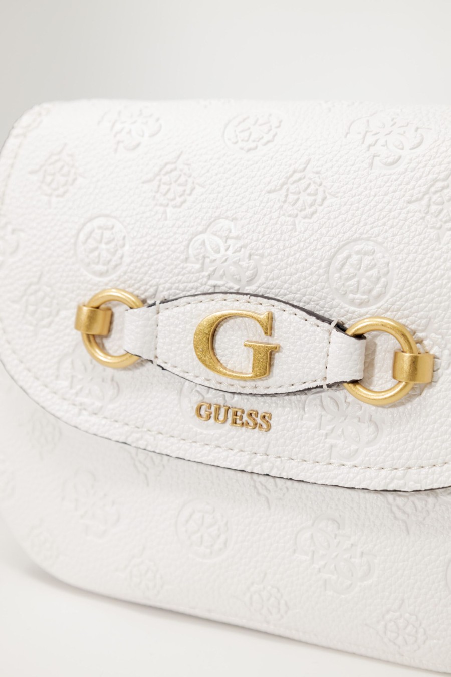 Donna Guess | Borsa Guess Izzy Peony Tri Cmprtmnt Flap Bianco