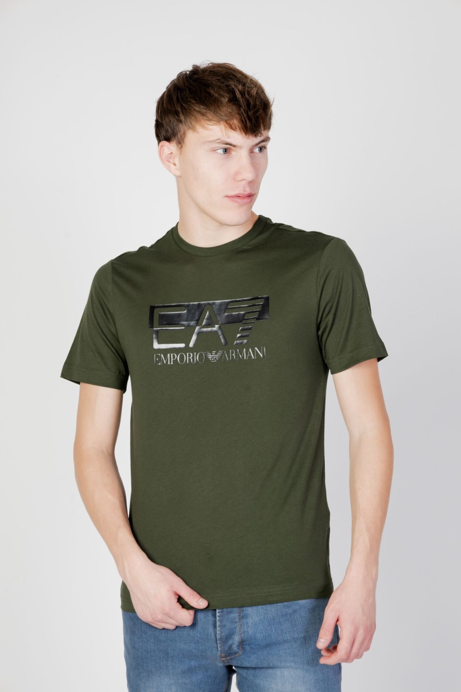 Uomo EA7 | T-Shirt Ea7 Verde Oliva