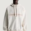 Uomo Calvin Klein | Felpa Con Cappuccio Calvin Klein Wash Monologo Beige