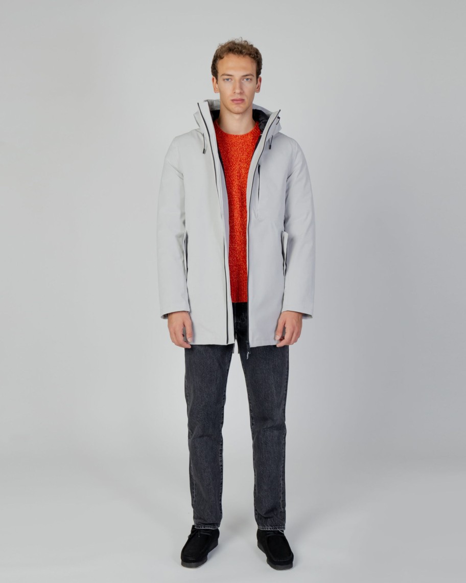 Uomo Aquascutum | Parka Aquascutum Active 3-Way Parka Grigio Chiaro