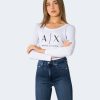 Donna Armani Exchange | T-Shirt Manica Lunga Armani Exchange Bianco