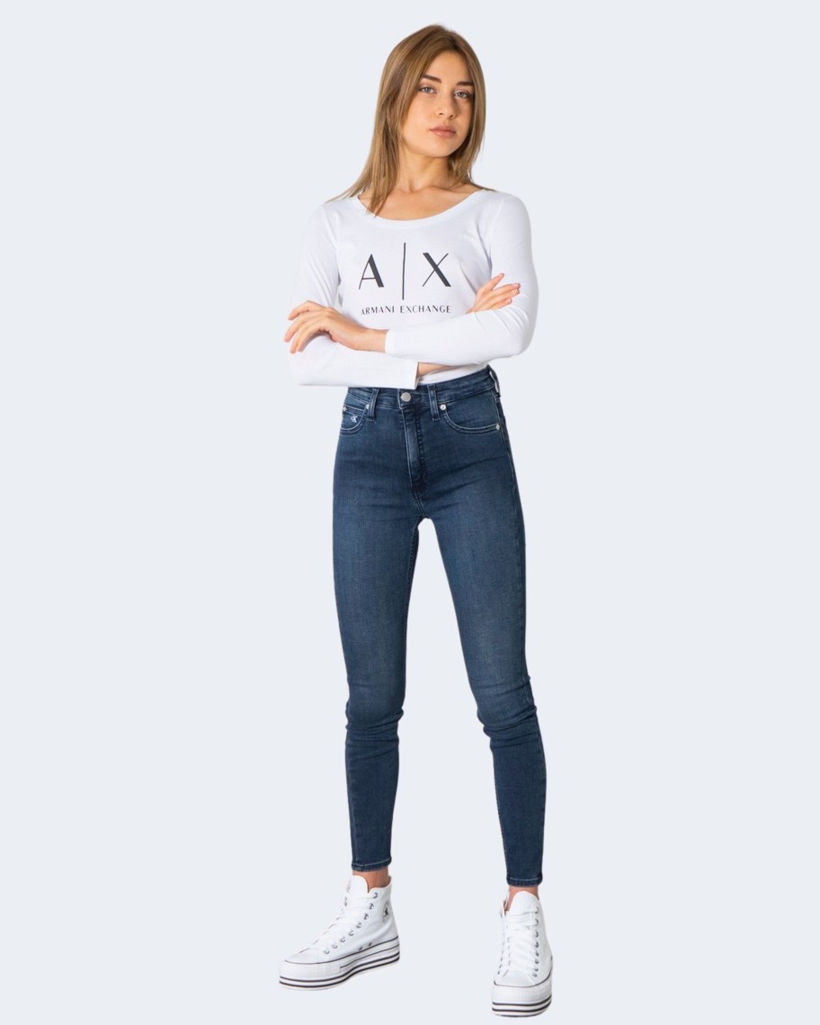 Donna Armani Exchange | T-Shirt Manica Lunga Armani Exchange Bianco