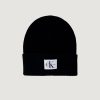 Uomo Calvin Klein | Berretto Calvin Klein Mono Logo Patch Beanie Nero