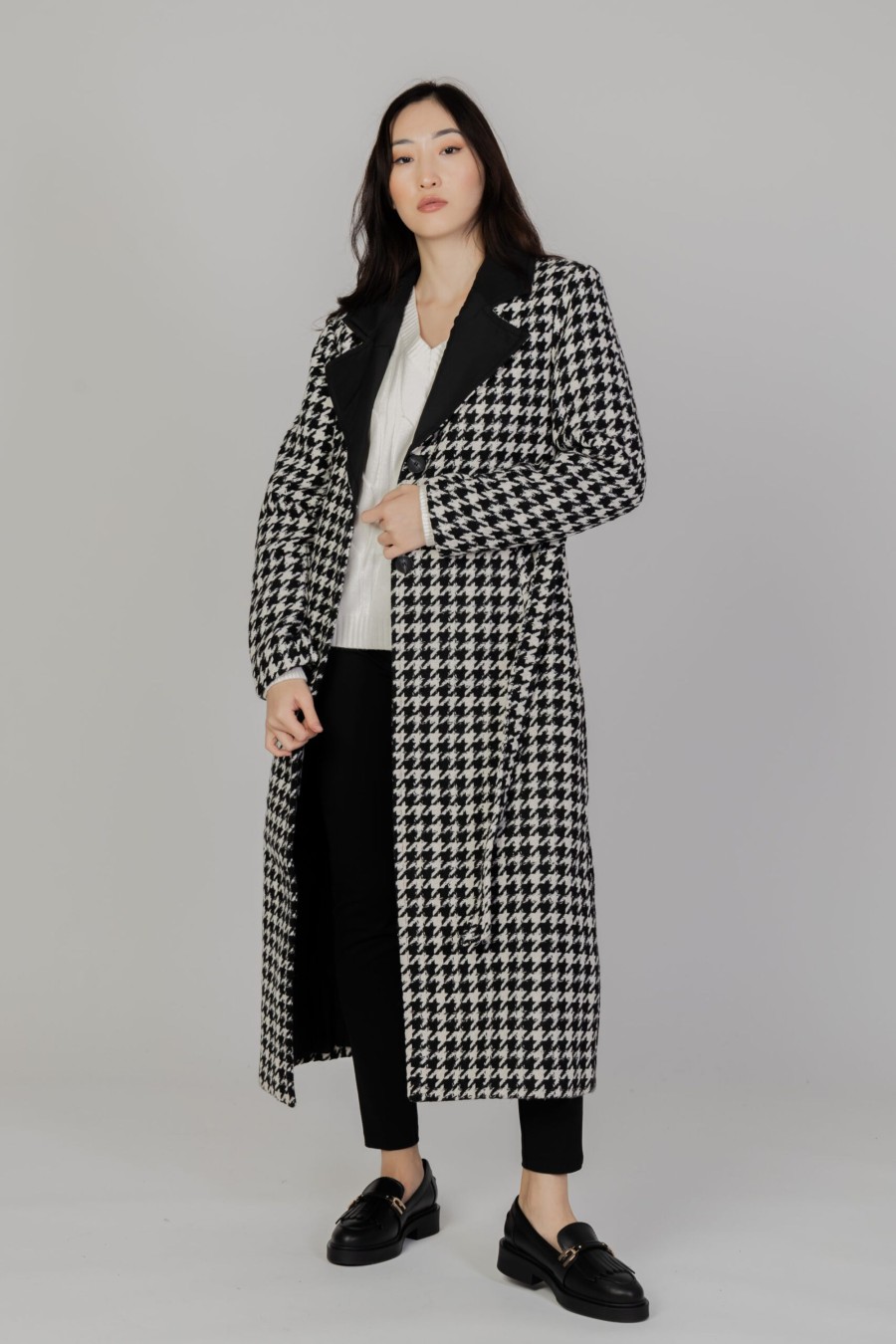 Donna Only | Cappotto Only Onlnewrita Houndtooth Coat Otw Nero