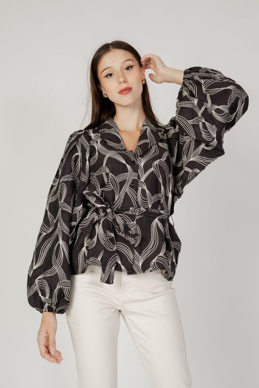 Donna Vila Clothes | Camicia Manica Lunga Vila Clothes Viprallo L/S Top Nero