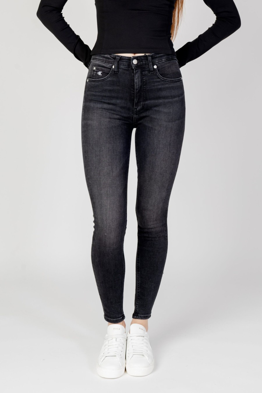 Donna Calvin Klein | Jeans Skinny Calvin Klein High Rise Nero