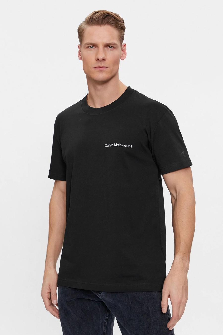 Uomo Calvin Klein | T-Shirt Calvin Klein Institutional Nero