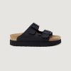 Donna Birkenstock | Ciabatte Con Fascia Birkenstock Arizona Platform Vegan Nero