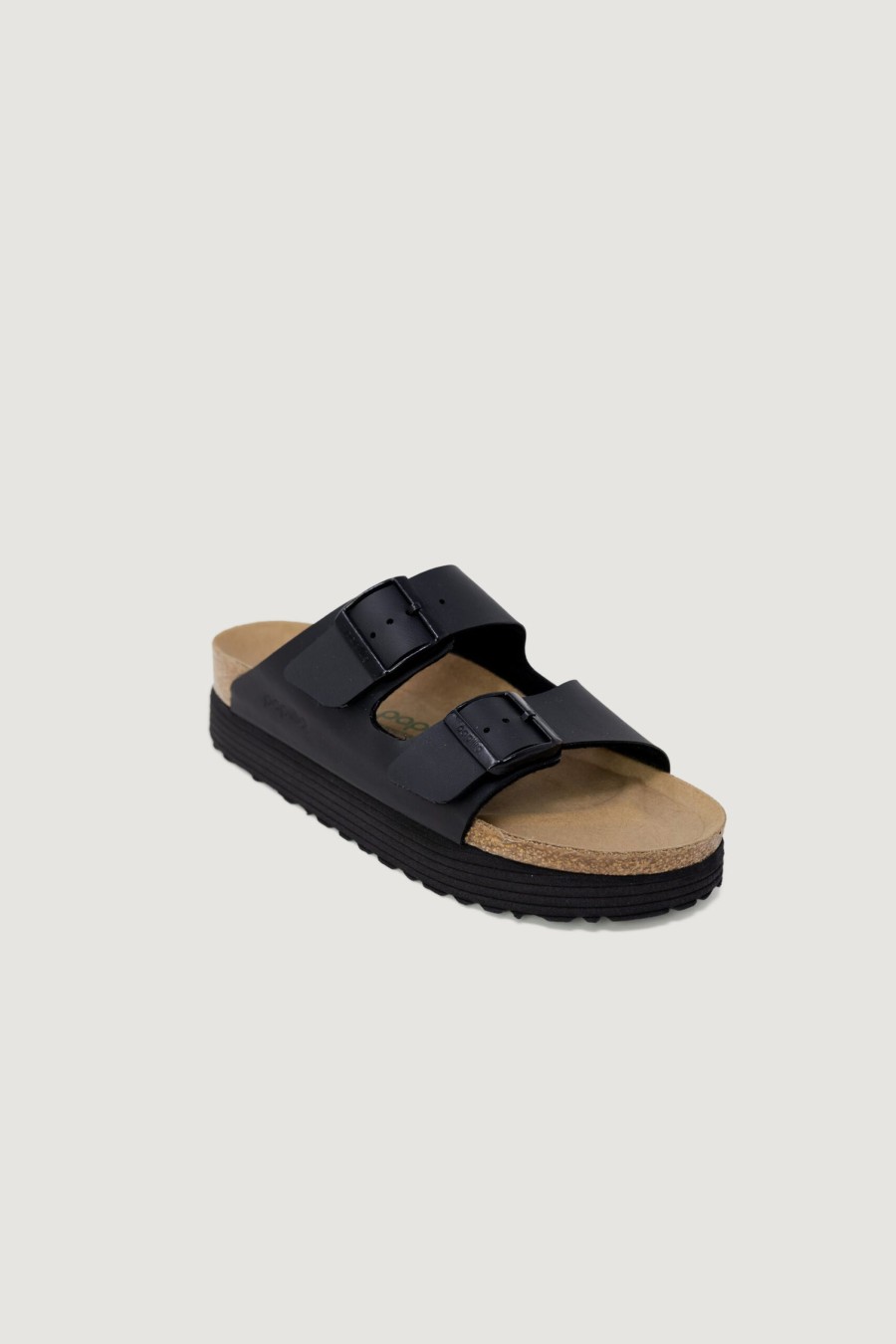 Donna Birkenstock | Ciabatte Con Fascia Birkenstock Arizona Platform Vegan Nero