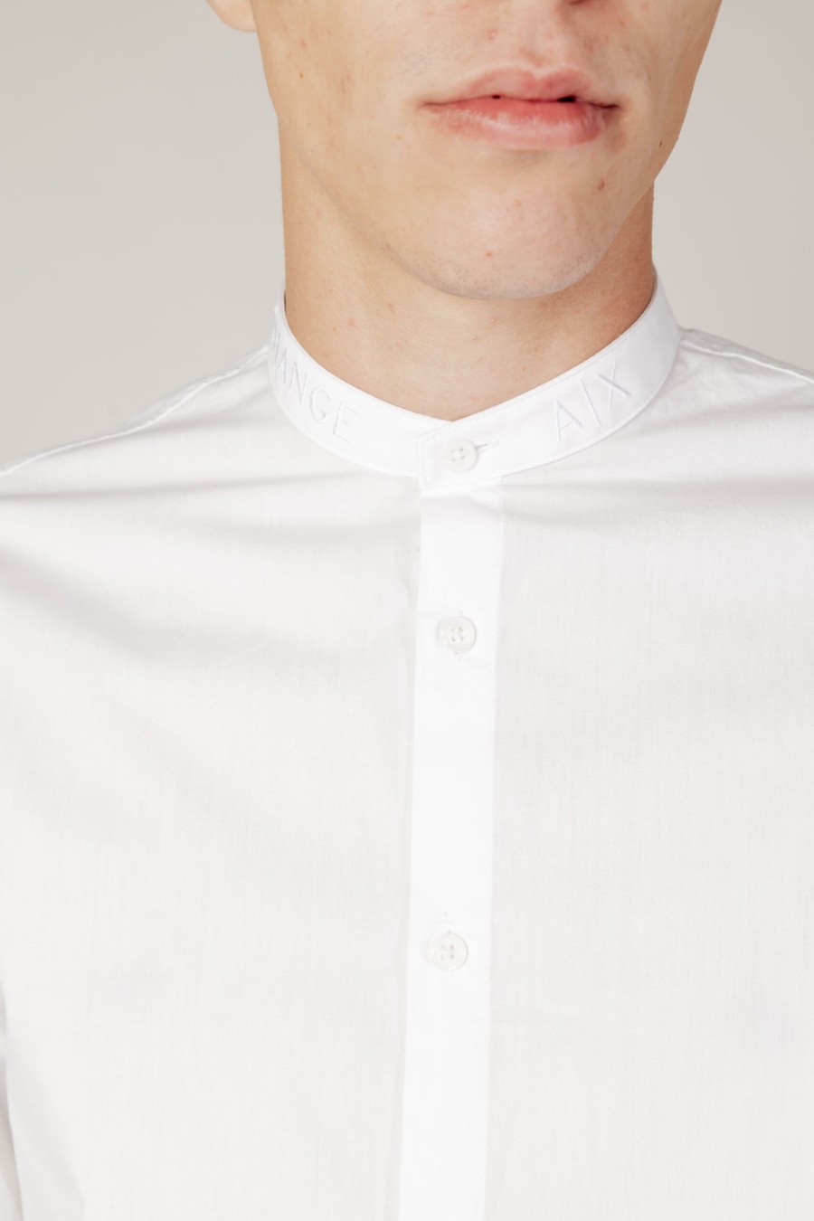 Uomo Armani Exchange | Camicia Manica Lunga Armani Exchange Bianco