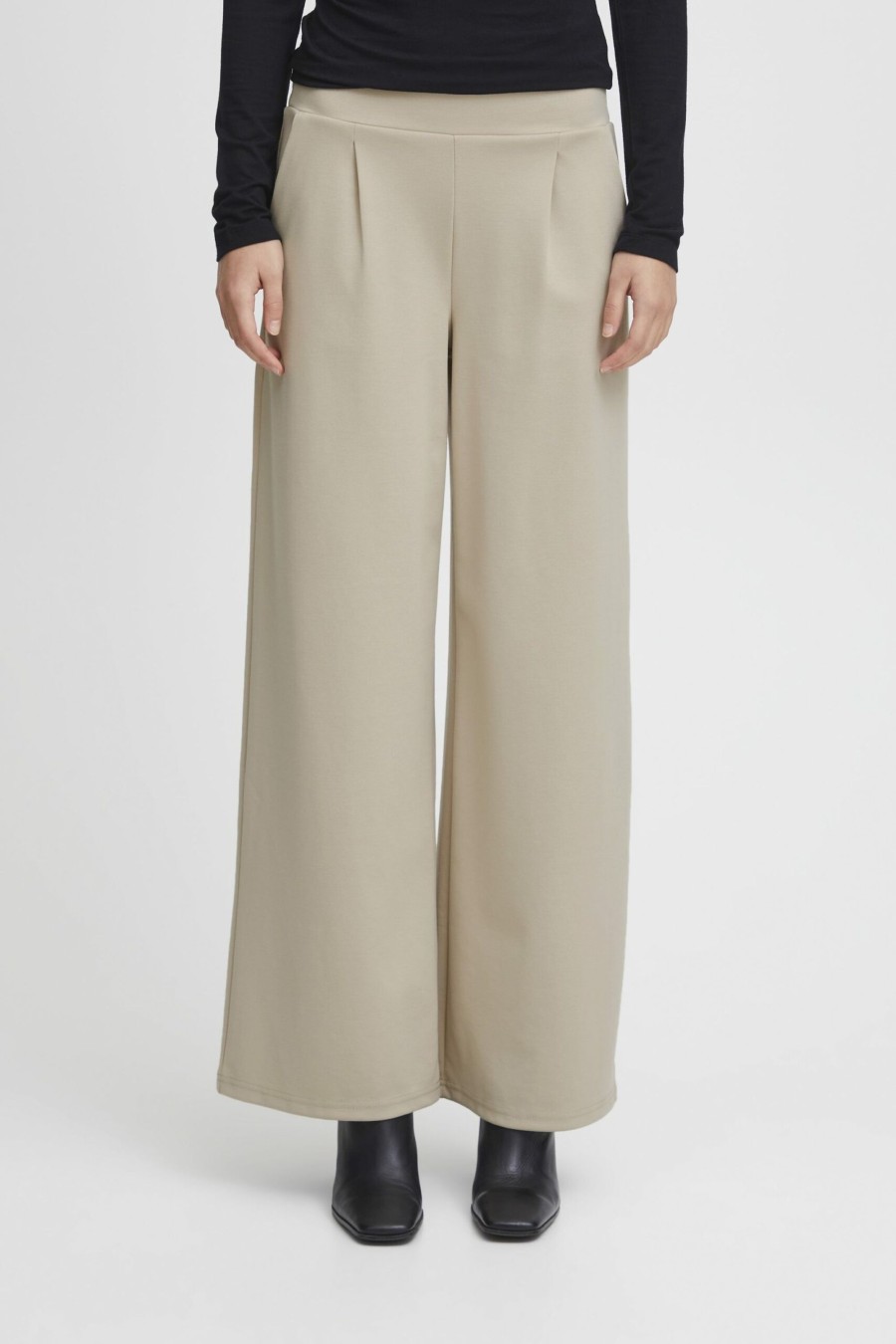 Donna Ichi | Pantaloni Regular Ichi Ihkate Sus Long Wide Pa2 Beige