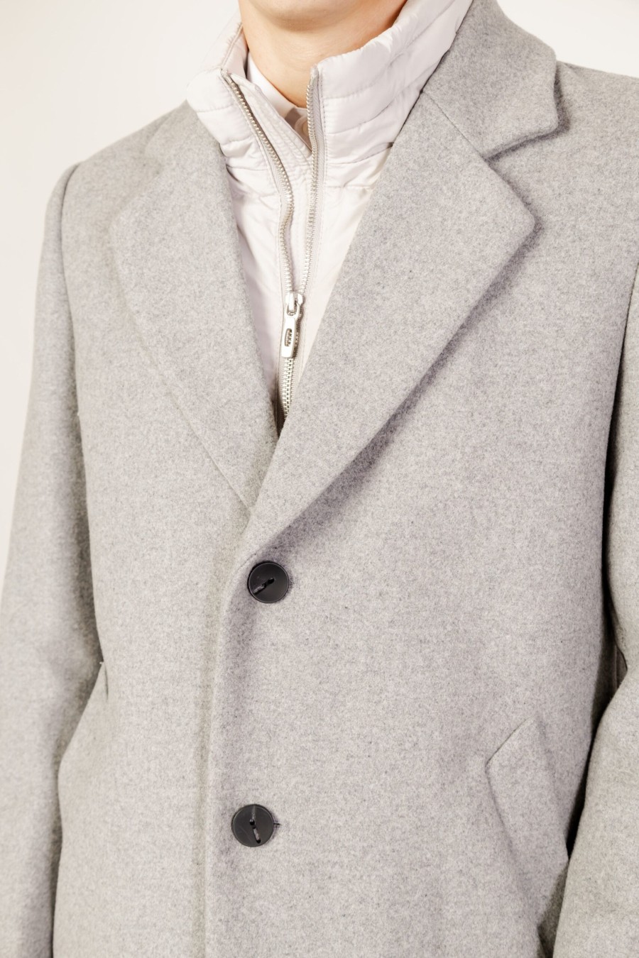 Uomo Antony Morato | Cappotto Antony Morato Rupert Regular Fit Grigio Chiaro