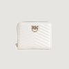 Donna Pinko | Portafoglio Grande Pinko Taylor Zip Around Sheep Nappa Bianco