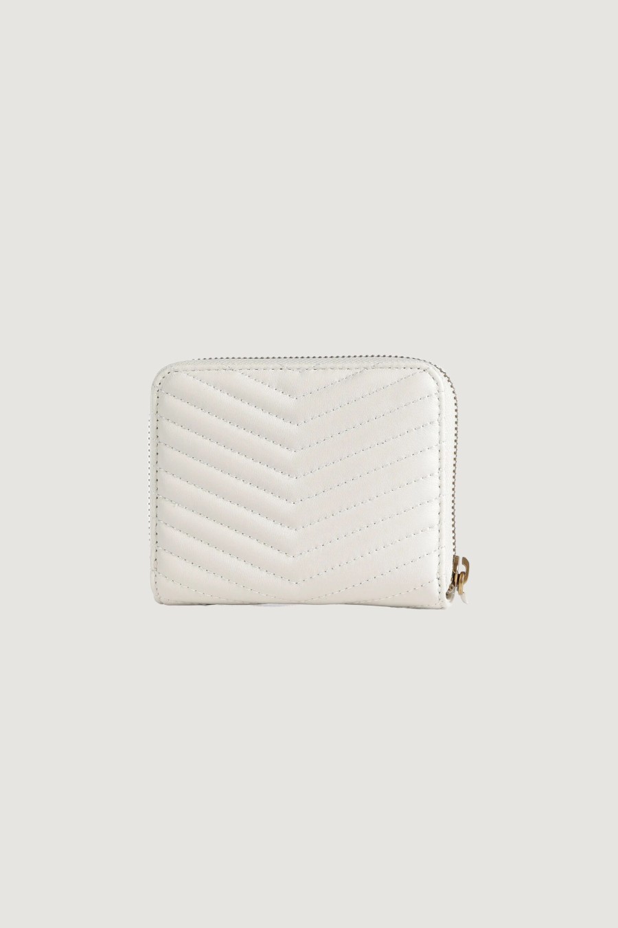 Donna Pinko | Portafoglio Grande Pinko Taylor Zip Around Sheep Nappa Bianco