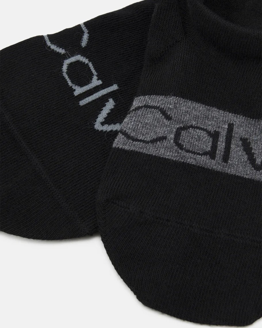 Uomo Calvin Klein | Fantasmini Calvin Klein Footie High Cut 2P Log Nero