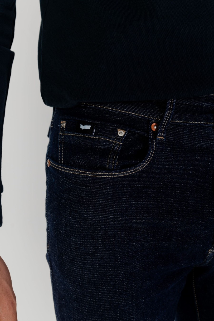 Uomo Gas | Jeans Tapered Gas Sax Zip Rev Blue Denim Scuro