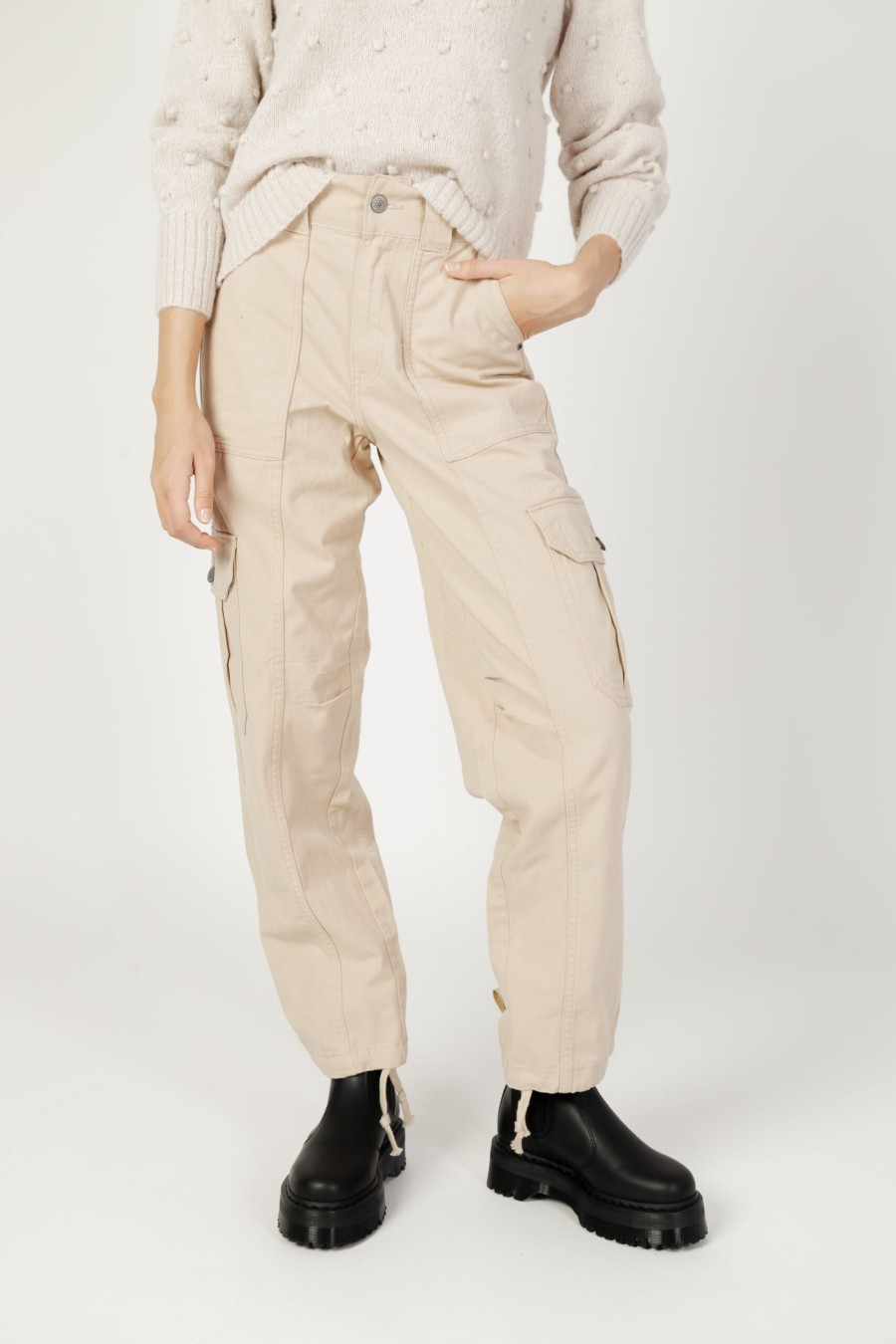 Donna Only | Pantaloni Only Onlselina Hw Cargo Beige