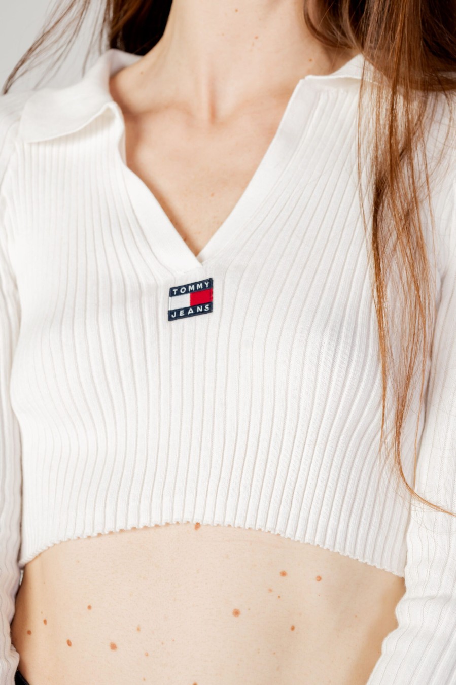 Donna Tommy Hilfiger | Maglione Tommy Hilfiger Tjw Badge Rib Collar Panna