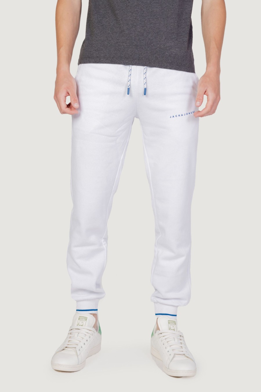 Uomo Jack Jones | Pantaloni Sportivi Jack Jones Jpstgordon Jjglobus Bianco