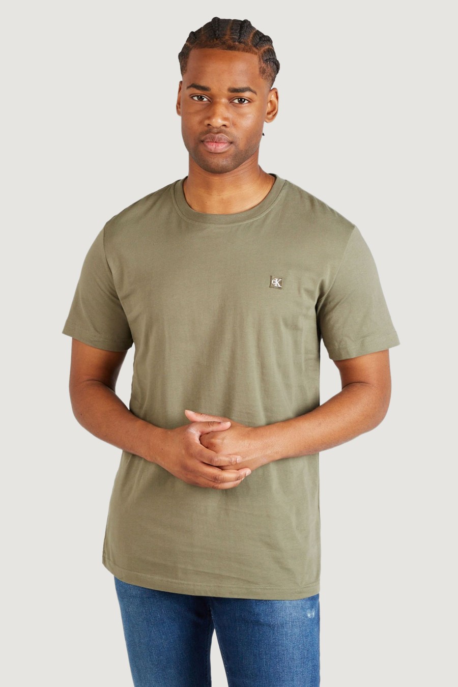 Uomo Calvin Klein | T-Shirt Calvin Klein Embro Badge Verde Oliva