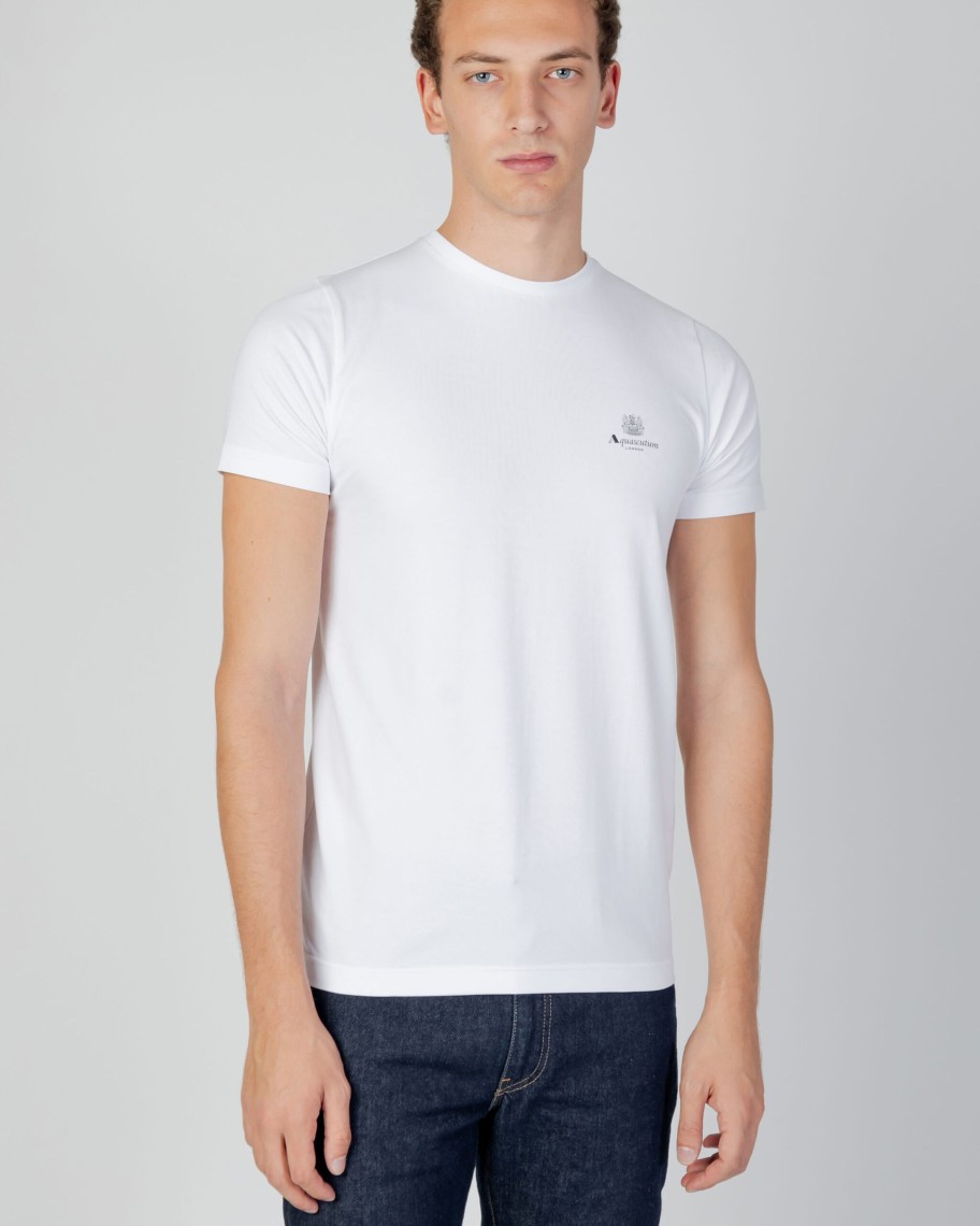 Uomo Aquascutum | T-Shirt Intimo Aquascutum Underwear T-Shirt Bianco