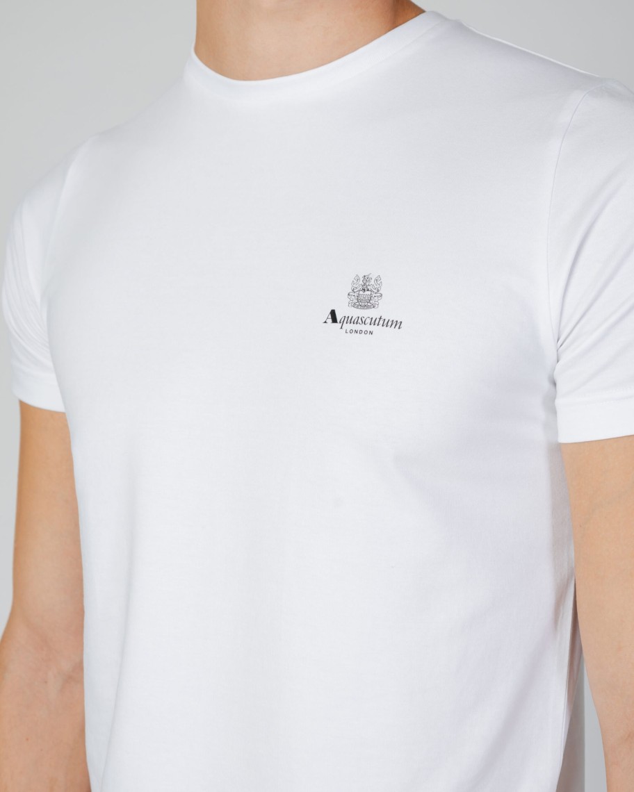 Uomo Aquascutum | T-Shirt Intimo Aquascutum Underwear T-Shirt Bianco