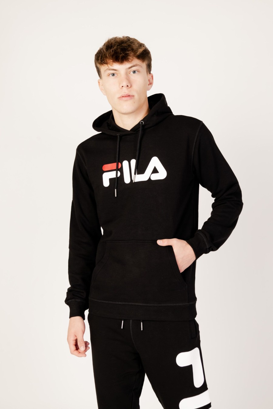 Uomo Fila | Felpa Con Cappuccio Fila Barumini Nero