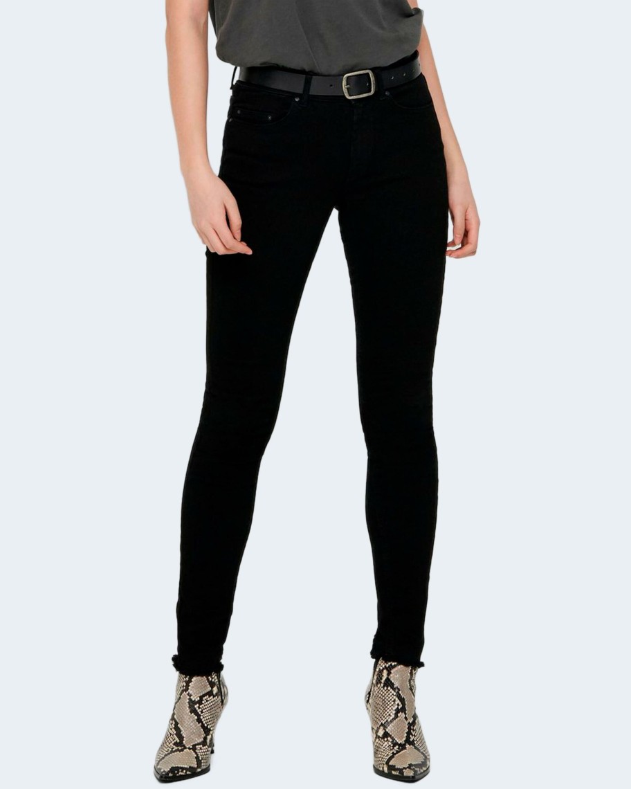 Donna Only | Jeans Skinny Only Onlblush Mid Sk Ak Raw Rea2343 Noos Nero