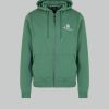 Uomo Aquascutum | Felpa Con Cappuccio Aquascutum Active Small Logo Full Zip Hoodie Fleece Verde