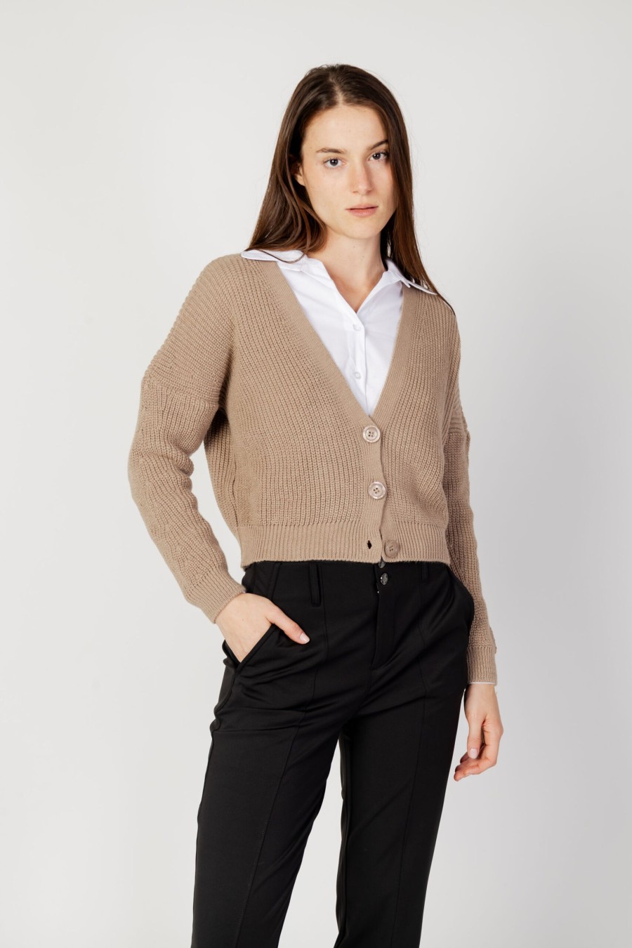 Donna Hanny Deep | Cardigan Hanny Deep Beige Scuro