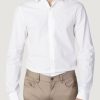 Uomo Calvin Klein | Camicia Manica Lunga Calvin Klein Poplin Stretch Slim Shirt Bianco