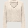 Donna Only | Maglione Only Onlhenrietta Ls Life Peek A O-Neck Knt Panna