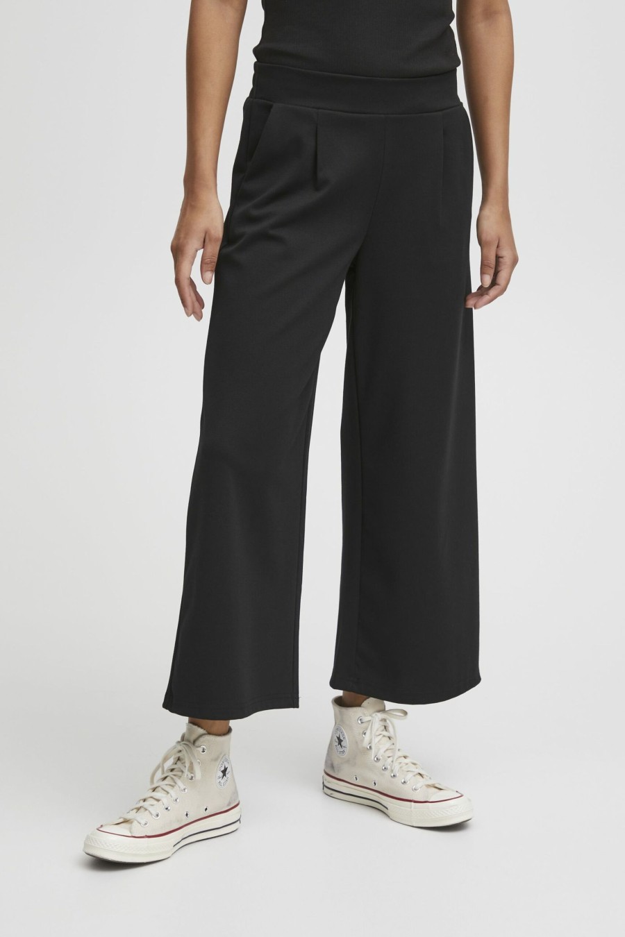 Donna Ichi | Pantaloni Bootcut Ichi Ihkate Sus Wide Pa Nero