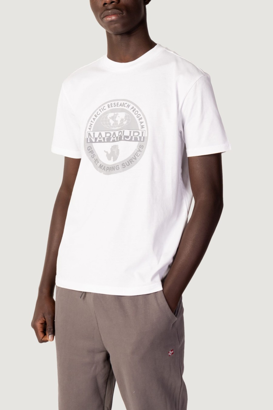 Uomo Napapijri | T-Shirt Napapijri S-Bollo Ss Bianco