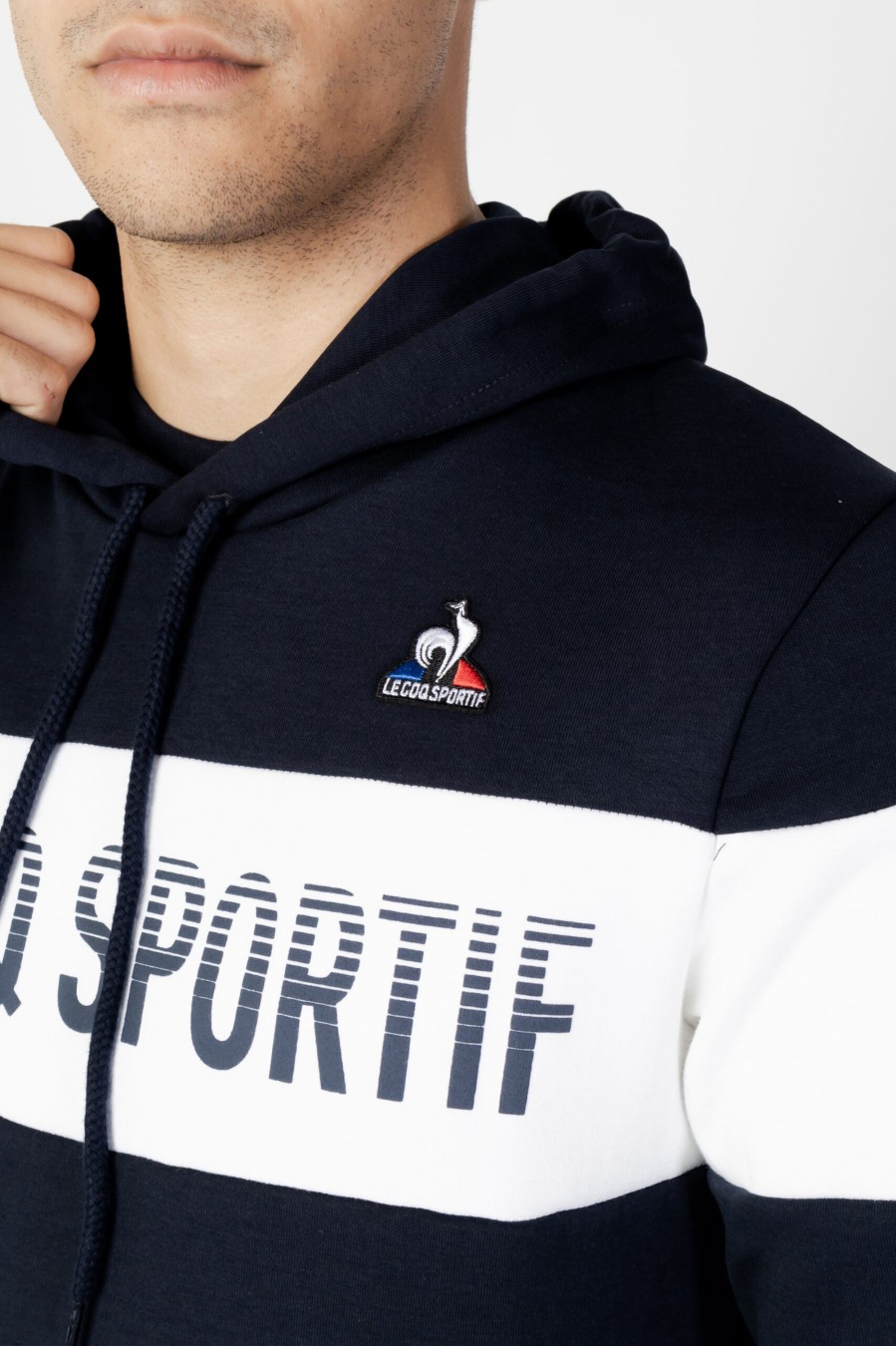 Uomo Le Coq Sportif | Felpa Con Cappuccio Le Coq Sportif Bah Hoody Blu