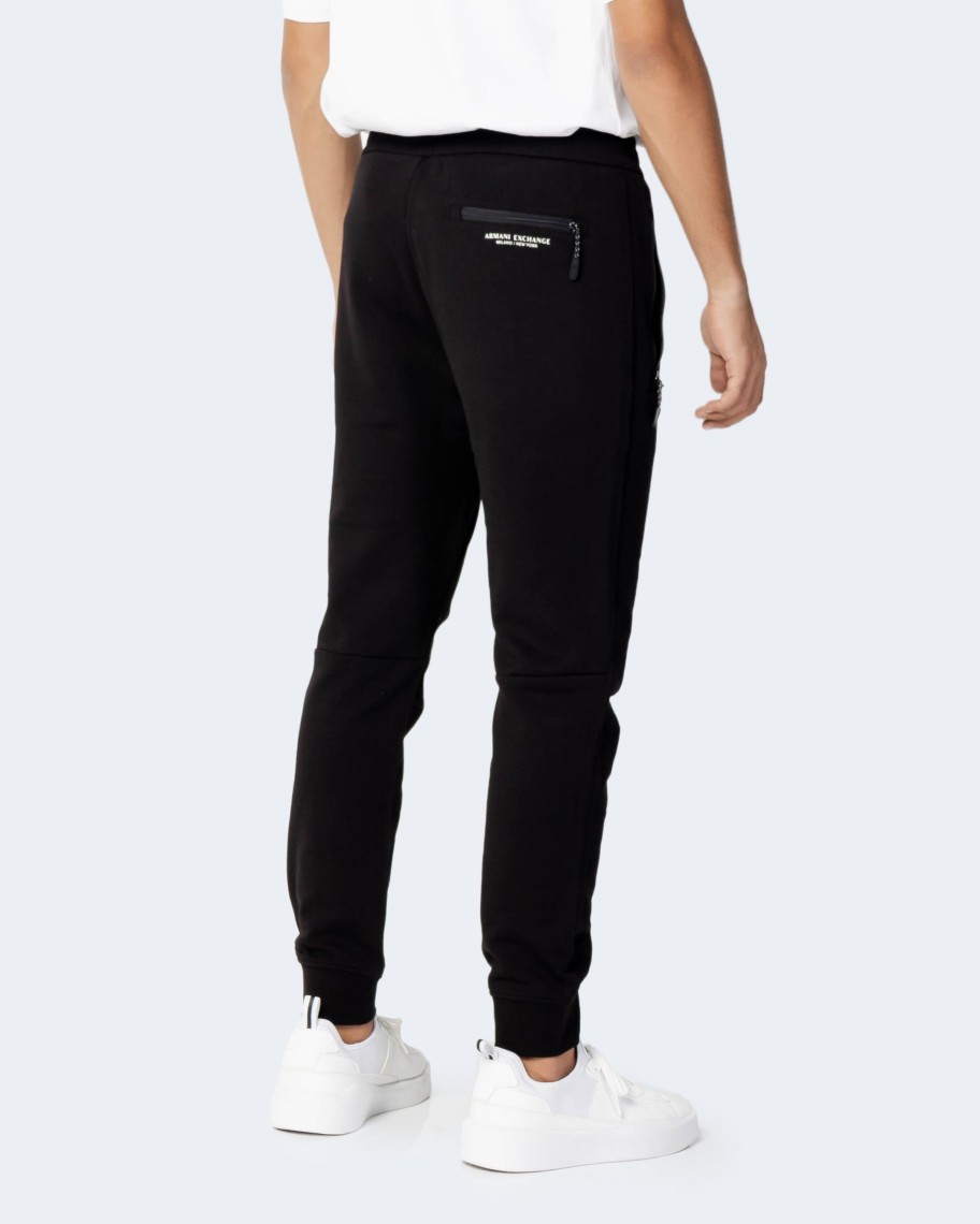 Uomo Armani Exchange | Pantaloni Sportivi Armani Exchange Nero