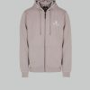 Uomo Aquascutum | Felpa Con Cappuccio Aquascutum Active Small Logo Full Zip Hoodie Fleece Grigio