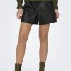 Donna Only | Shorts Only Onlamilia Hw Faux Leather Nero