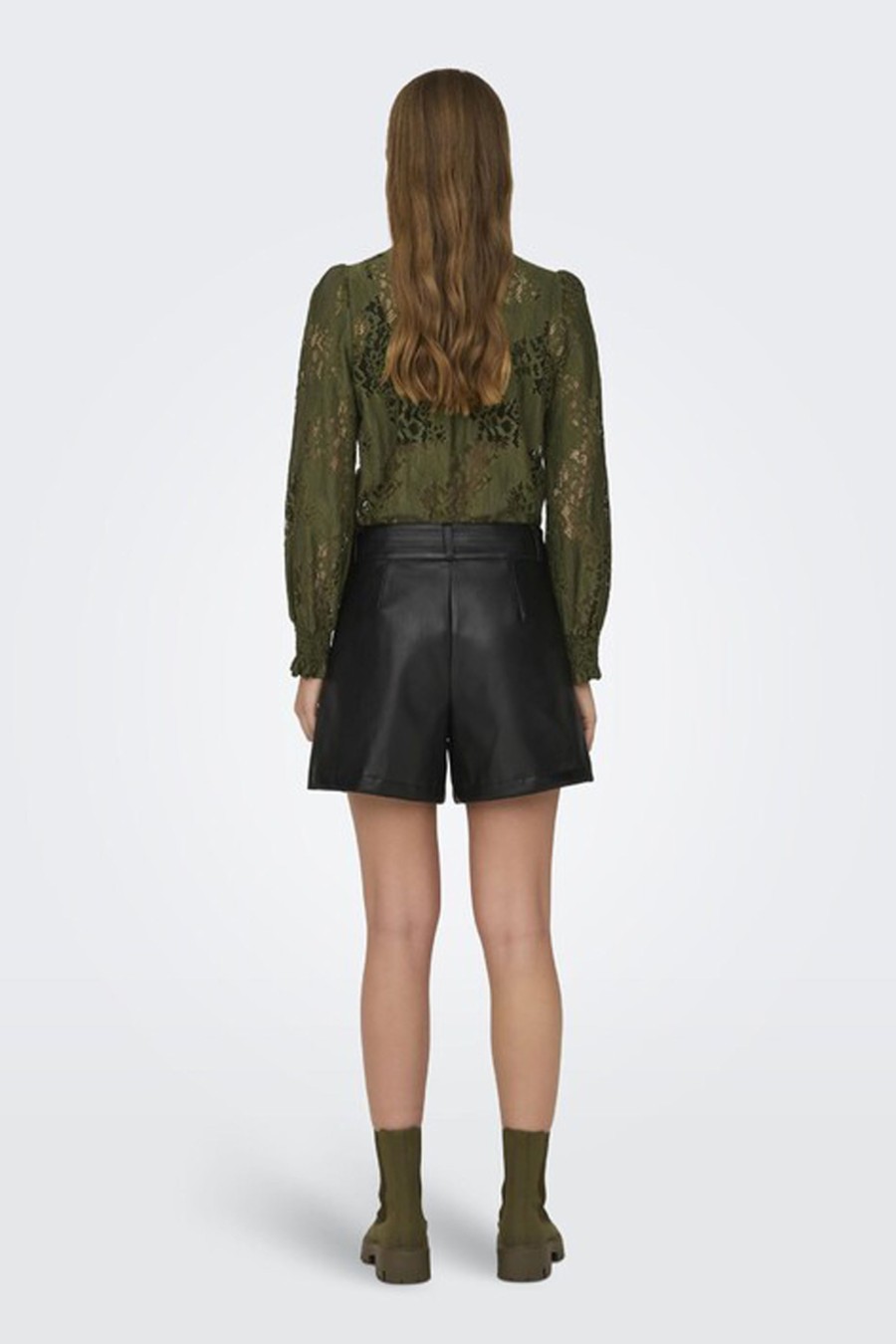 Donna Only | Shorts Only Onlamilia Hw Faux Leather Nero