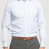 Uomo Calvin Klein | Camicia Manica Lunga Calvin Klein Twill Logo Stripe Fi Celeste