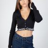 Donna Calvin Klein | Cardigan Calvin Klein Logo Intarsia Sweate Nero