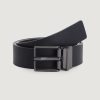 Uomo Calvin Klein | Cinta Calvin Klein Adj/Rev Slim Loop Pb 35Mm Nero